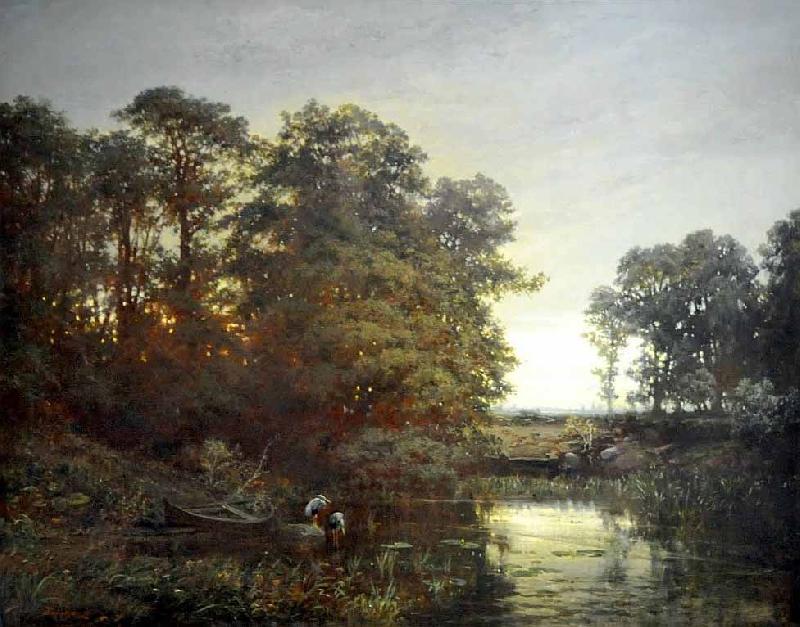 Charles Francois Daubigny Landscape with a pond oil painting image